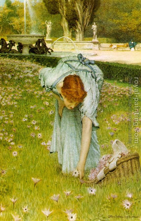 Sir Lawrence Alma-Tadema : Flora: Spring in the Gardens of the Villa Borghese